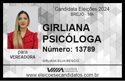 Candidato GIRLIANA PSICÓLOGA 2024 - BREJO - Eleições