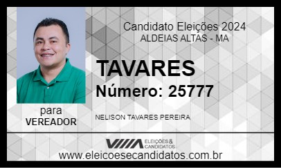 Candidato TAVARES 2024 - ALDEIAS ALTAS - Eleições