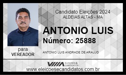 Candidato ANTONIO LUIS 2024 - ALDEIAS ALTAS - Eleições