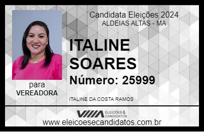 Candidato ITALINE SOARES 2024 - ALDEIAS ALTAS - Eleições