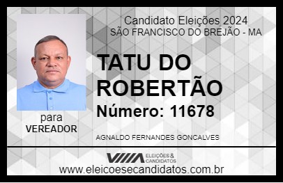 Candidato TATU DO ROBERTÃO  2024 - SÃO FRANCISCO DO BREJÃO - Eleições