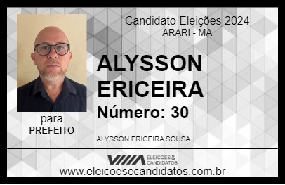 Candidato ALYSSON ERICEIRA 2024 - ARARI - Eleições