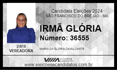 Candidato IRMÃ GLÓRIA CAVALCANTE 2024 - SÃO FRANCISCO DO BREJÃO - Eleições