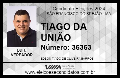 Candidato TIAGO DA UNIÃO 2024 - SÃO FRANCISCO DO BREJÃO - Eleições