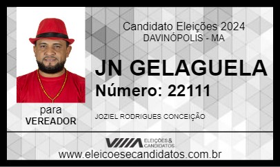 Candidato JN GELAGUELA 2024 - DAVINÓPOLIS - Eleições