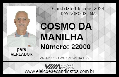 Candidato COSMO DA MANILHA 2024 - DAVINÓPOLIS - Eleições