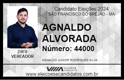 Candidato AGNALDO ALVORADA 2024 - SÃO FRANCISCO DO BREJÃO - Eleições