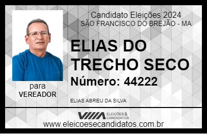 Candidato ELIAS DO TRECHO SECO 2024 - SÃO FRANCISCO DO BREJÃO - Eleições