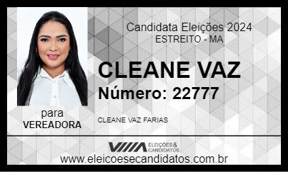 Candidato CLEANE VAZ 2024 - ESTREITO - Eleições