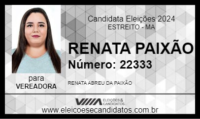 Candidato RENATA PAIXÃO 2024 - ESTREITO - Eleições