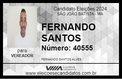 Candidato FERNANDO SANTOS 2024 - SÃO JOÃO BATISTA - Eleições