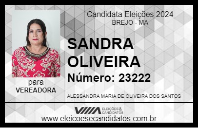 Candidato SANDRA OLIVEIRA 2024 - BREJO - Eleições