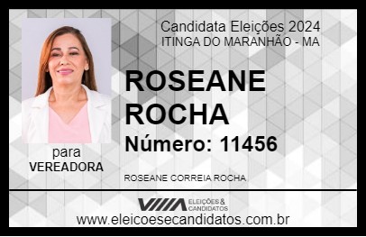 Candidato ROSEANE ROCHA 2024 - ITINGA DO MARANHÃO - Eleições