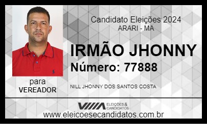 Candidato IRMÃO JHONNY 2024 - ARARI - Eleições