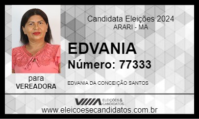 Candidato EDVANIA 2024 - ARARI - Eleições