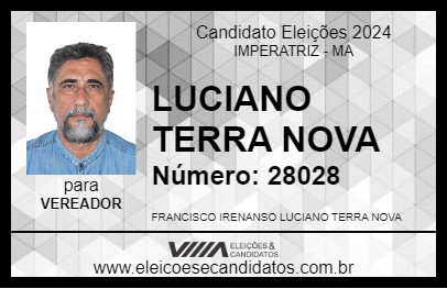 Candidato LUCIANO TERRA NOVA 2024 - IMPERATRIZ - Eleições