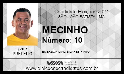 Candidato MECINHO 2024 - SÃO JOÃO BATISTA - Eleições