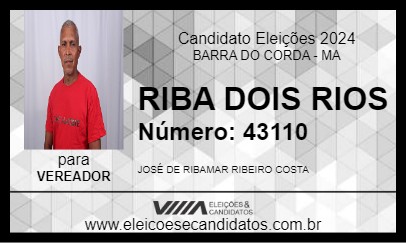 Candidato RIBA DOIS RIOS 2024 - BARRA DO CORDA - Eleições