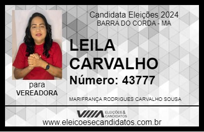 Candidato LEILA CARVALHO 2024 - BARRA DO CORDA - Eleições