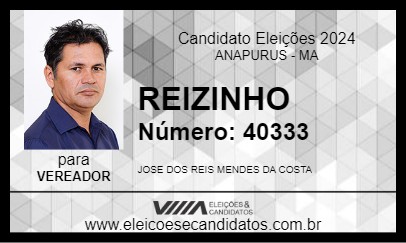 Candidato REIZINHO 2024 - ANAPURUS - Eleições