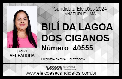 Candidato BILÍ DA LAGOA DOS CIGANOS 2024 - ANAPURUS - Eleições