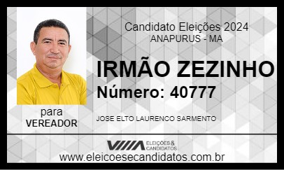 Candidato IRMÃO ZEZINHO 2024 - ANAPURUS - Eleições