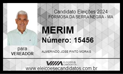 Candidato MERIM 2024 - FORMOSA DA SERRA NEGRA - Eleições