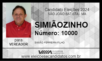 Candidato SIMIÃOZINHO 2024 - SÃO JOÃO BATISTA - Eleições