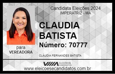 Candidato CLAUDIA BATISTA 2024 - IMPERATRIZ - Eleições