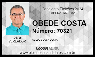 Candidato OBEDE COSTA 2024 - IMPERATRIZ - Eleições