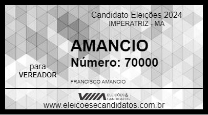 Candidato AMANCIO 2024 - IMPERATRIZ - Eleições