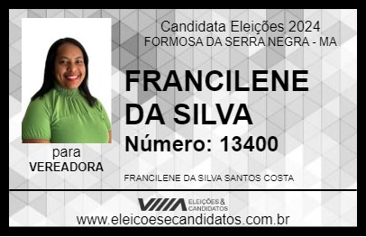 Candidato FRANCILENE DA SILVA 2024 - FORMOSA DA SERRA NEGRA - Eleições