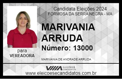 Candidato MARIVANIA ARRUDA 2024 - FORMOSA DA SERRA NEGRA - Eleições