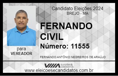 Candidato FERNANDO CIVIL 2024 - BREJO - Eleições