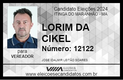 Candidato LORIM DA CIKEL 2024 - ITINGA DO MARANHÃO - Eleições