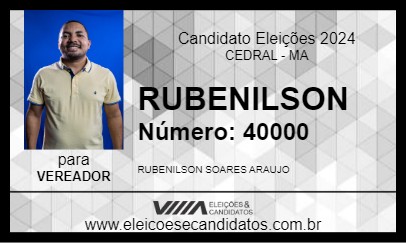 Candidato RUBENILSON 2024 - CEDRAL - Eleições