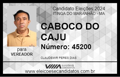 Candidato CABOCO DO CAJU 2024 - ITINGA DO MARANHÃO - Eleições