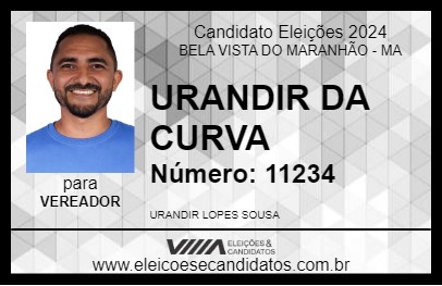 Candidato URANDIR DA CURVA 2024 - BELA VISTA DO MARANHÃO - Eleições