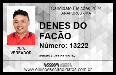 Candidato DENES DO FACÃO 2024 - ANAPURUS - Eleições