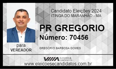 Candidato PR GREGORIO 2024 - ITINGA DO MARANHÃO - Eleições