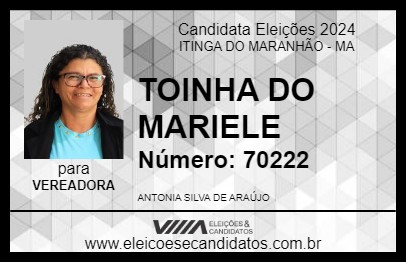 Candidato TOINHA DO MARIELE 2024 - ITINGA DO MARANHÃO - Eleições