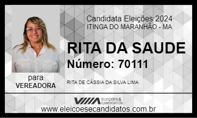 Candidato RITA DA SAUDE 2024 - ITINGA DO MARANHÃO - Eleições