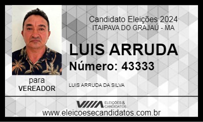 Candidato LUIS ARRUDA 2024 - ITAIPAVA DO GRAJAÚ - Eleições