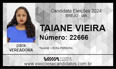 Candidato TAIANE VIEIRA 2024 - BREJO - Eleições