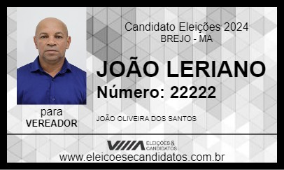 Candidato JOÃO LERIANO 2024 - BREJO - Eleições