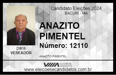 Candidato ANAZITO PIMENTEL 2024 - BACURI - Eleições