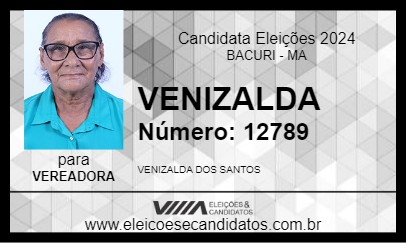 Candidato VENIZALDA 2024 - BACURI - Eleições