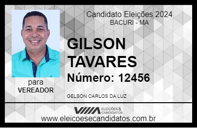 Candidato GILSON TAVARES 2024 - BACURI - Eleições