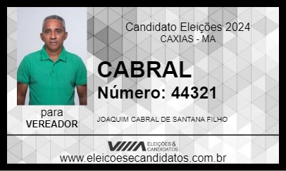 Candidato CABRAL 2024 - CAXIAS - Eleições