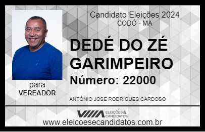 Candidato DEDÉ DO ZÉ GARIMPEIRO 2024 - CODÓ - Eleições